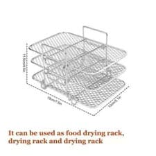 Image of Air Fryer Accessories Rack Set Tools Baking Pan Grill Tray Kitchen Cooker