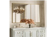 Image of Rectangular Wall Mirror 120x75cm Sleek Golden Aluminium Frame