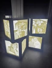 Image of Adjustable/Customised Photo Lithophane LED Light-Box Holds 4x Photos
