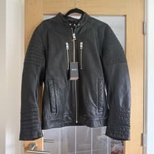 Image of Brand New With Tags Hugo Boss Black Leather Jacket - Size M