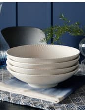 Image of Denby White Porcelain Pasta Bowls Set of 4