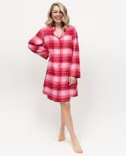 Image of Cyberjammies Noelle Womens Brushed Check Red Nightshirt SUPER COSY - LAST FEW!