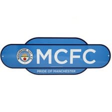 Image of Manchester City FC Established Retro Metal Sign Official Club Merchandise Gift