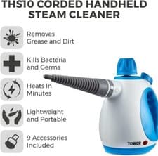 Image of Handheld Steam Cleaner Tower T134000 THS10 Corded in White/Blue