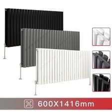 Image of Designer Oval Column Flat Panel Vertical Horizontal Central Heating Radiator UK