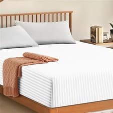 Image of 100% P. Cotton Extra Deep Fitted Sheet 200TC 30cm Elastic Bed Sheet Double, King