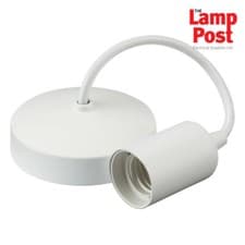 Image of ML 8270MW 6" E27 Screw Contemporary Ceiling Pendant Light Set - Matt White