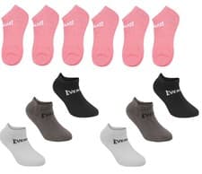 Image of 12 Pairs Everlast Kids Low Cut Socks UK C8-C13 Cotton 4 - 7 yrs Mix Colours