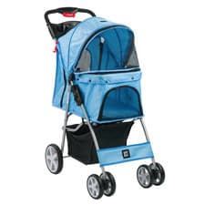Image of KCT BLUE PET STROLLER FOR MEDIUM SMALL DOG CAT PRAM BUGGY PUSHCHAIR DOGGY HOODED