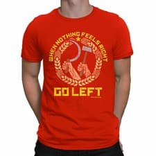 Image of Mens CCCP T-Shirt When Nothing Feels Right GO LEFT USSR Soviet Communism