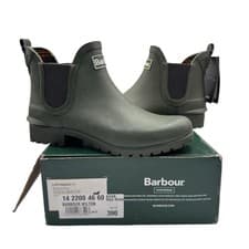 Image of Barbour International Wilton Khaki Chelsea Wellies Wellington Boots Women's UK 6