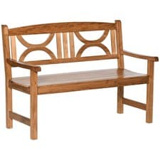 Image of Outsunny 2-Seater Wooden Garden Bench Outdoor Patio Loveseat Natural