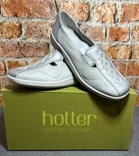 Image of Hotter Calypso Dove Grey Pearl Comfort Concept Leather Slip On Shoe UK Size 5
