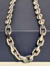 Image of Sterling Silver 20in + 1in Lobster Clasp 53.5g Anchor Cable Link Chain Heavy 925