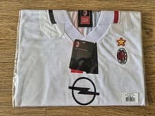 Image of BNWT AC Milan Away 1996 Score Draw Football Shirt Medium Official Replica