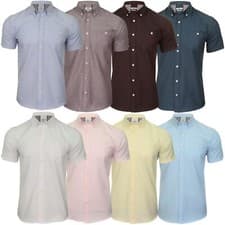 Image of Xact Mens Oxford Short Sleeved Shirt, Button-Down Collar, Regular Fit