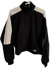 Image of NWT $50 Reebok Core 10 Womens Sz XS AM Wind Jacket Night Black & White Full Zip