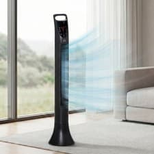 Image of 36'' Tower Fan 7.5h Timer 70° Oscillation LCD Panel Remote Controller, Black