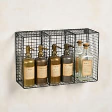 Image of 60cm Black Metal Wire Wall Shelf Unit Industrial Mesh Storage Display Organiser
