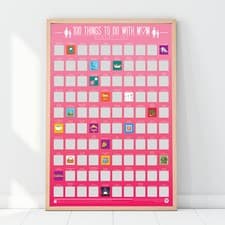 Image of Bucket List 100 Things To Do With Mum Scratch Off Poster Checklist Activity Gift
