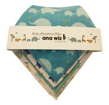Image of Premium Baby Bandana Bibs, 100% Organic Cotton, Set of 5 Unique Designs