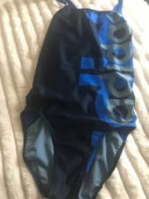 Image of Adidas Women's Big Logo Swimsuit Swimming Costume 100% Regeneration UK 30