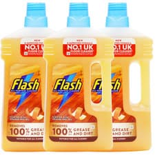 Image of 3 x Flash Liquid All Purpose Cleaner Wood Orange 1L Bottles Multipack UK