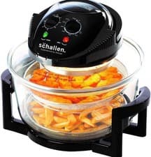 Image of Schallen 17L Black & Glass Air Fryer Halogen Cooker 2-in-1 Deluxe Healthy