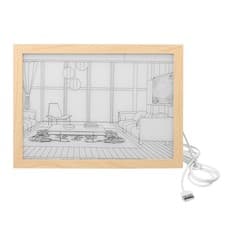 Image of Night Lamp Photo Frame Led Picture Light up Desk Frames for Office