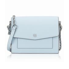 Image of Tory Burch Robinson Convertible Shoulder Bag Blue Mist - RRP £625