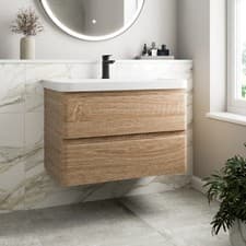 Image of Modern Bathroom Vanity Unit Basin Cabinet Floor Standing Wall Hung Storage Wood