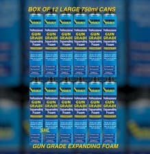 Image of 12 x EVERBUILD LARGE 750ml GUN GRADE EXPANDING FOAM