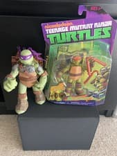 Image of Teenage Mutant Ninja Turtles Battle Shell Figure Michelangelo 2013 & Flingers