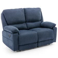 Image of SYDNEY 1+2+3 SEATER FABRIC MANUAL RECLINER CHAIR BLUE AND GREY