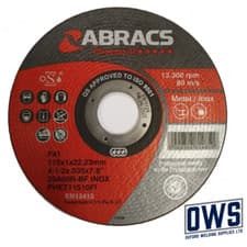 Image of Abracs Phoenix II Thin Metal Cutting Inox Discs 115mm x 1mm  Qty 10/25/50/100 