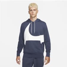 Image of Nike Swoosh Hoodie Men’s Large Pullover Training sportswear RRP £69.95 blue New
