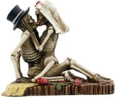 Image of SUMMIT COLLECTION Love Never Dies Passionate Wedding Skeleton Couple... 