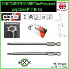 Image of SECURITY TORX LONG BIT Screwdriver S2 2pcs T10+T25 x 100mm(4") YT-0490