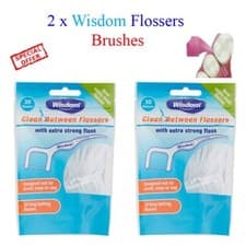 Image of Wisdom Clean Between Easy Slide Strong Long Lasting 30 Flossers {pack 2}