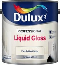 Image of Dulux Liquid Gloss Pure Brilliant White Paint Wood Metal 750ML 1.25L 2.5L