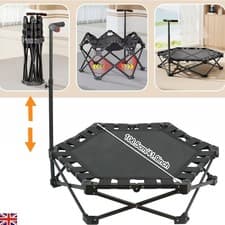 Image of 42" Foldable Trampoline Handrail Rebounder Folding Fitness Exercise Home Tool UK