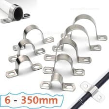 Image of Saddle Clip Bridge Clamp Brackets Pipe Fixing Clips Stainless Steel 6mm - 350mm