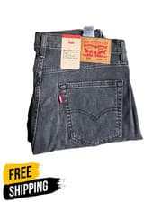 Image of Levis® 514 Mens Grey Denim Jeans Original Fit Straight Jeans |UK Clearance Stock
