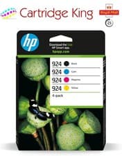 Image of HP 924 4-pack Black/Cyan/Magenta/Yellow Original Ink Cartridges - 6C3Z1NE