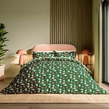 Image of Scion Living Fan Floral Duvet Cover Set Green