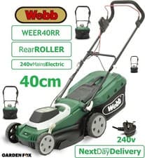 Image of WEBB Mains 240V Corded ROLLER Electric Lawnmower 16" 40cm WEER40RR 5055661905428