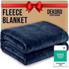 Image of Luxury Super Soft Fleece Blanket King Size Cozy Reversible Bed Sofa Throw Large