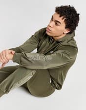 Image of Adidas Poly Linear Tracksuit Green/White-ALL SIZES Hoodie+Pants-New-Genuine
