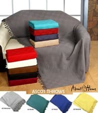 Image of Ascot Cotton Throw Blanket, Sofa Throw, Bed throw [10 COLORS,5 SIZES]