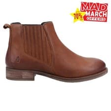 Image of Hush Puppies Edith Womens LEATHER Designer Fashion Dress Ankle Boots Tan